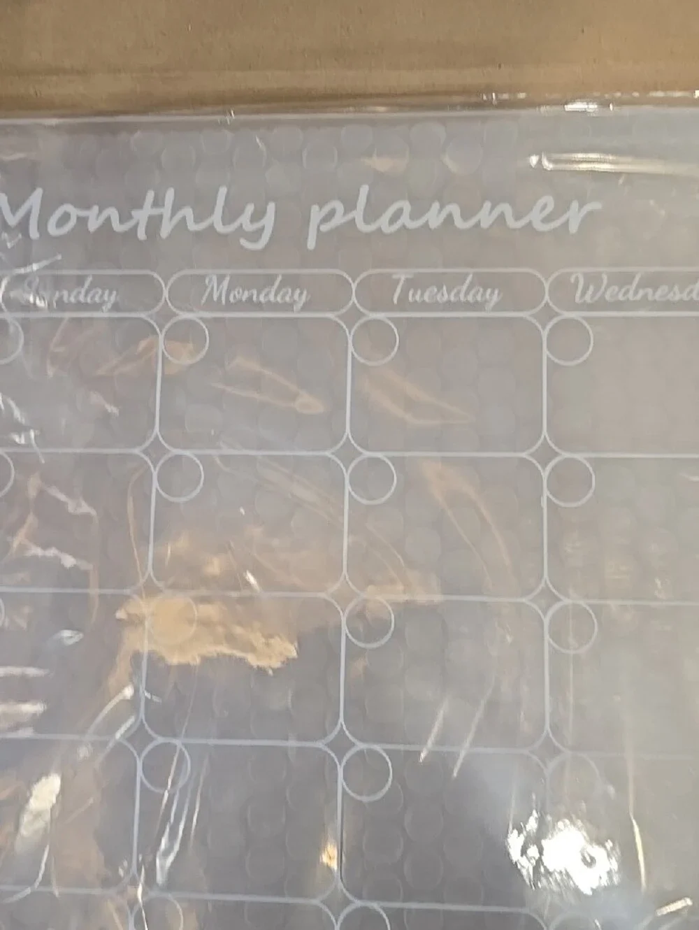Monthly Planner Dry Erase Board with Colored Markers - Clear/White